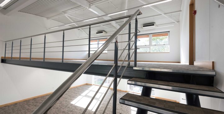 building 135 indoor staircase view