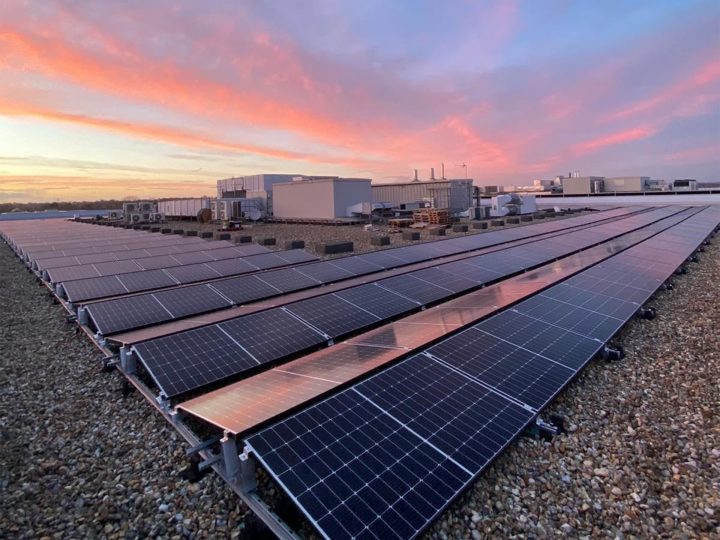 solar panels installed on the roof