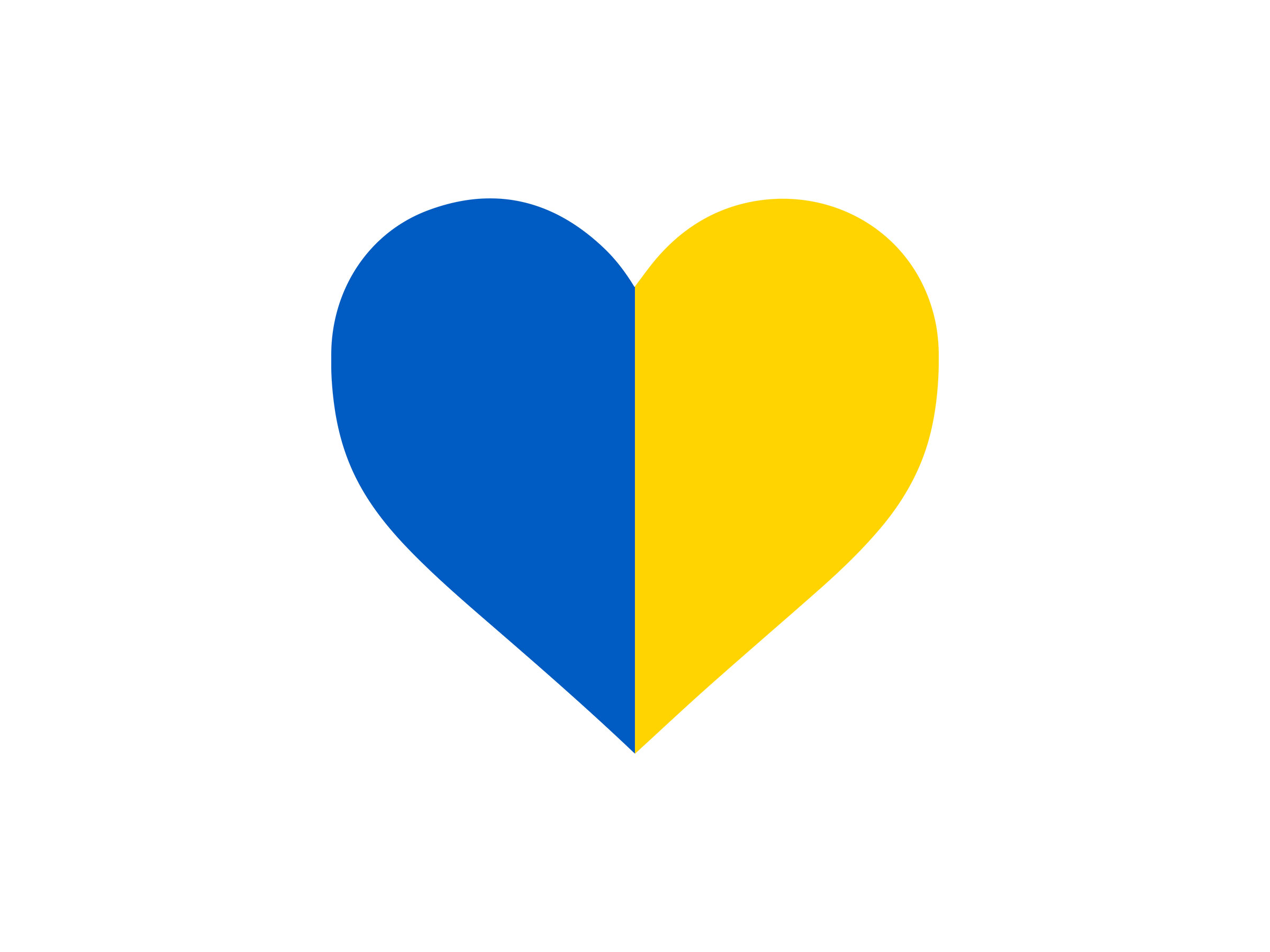 Ukraine heart shape banner